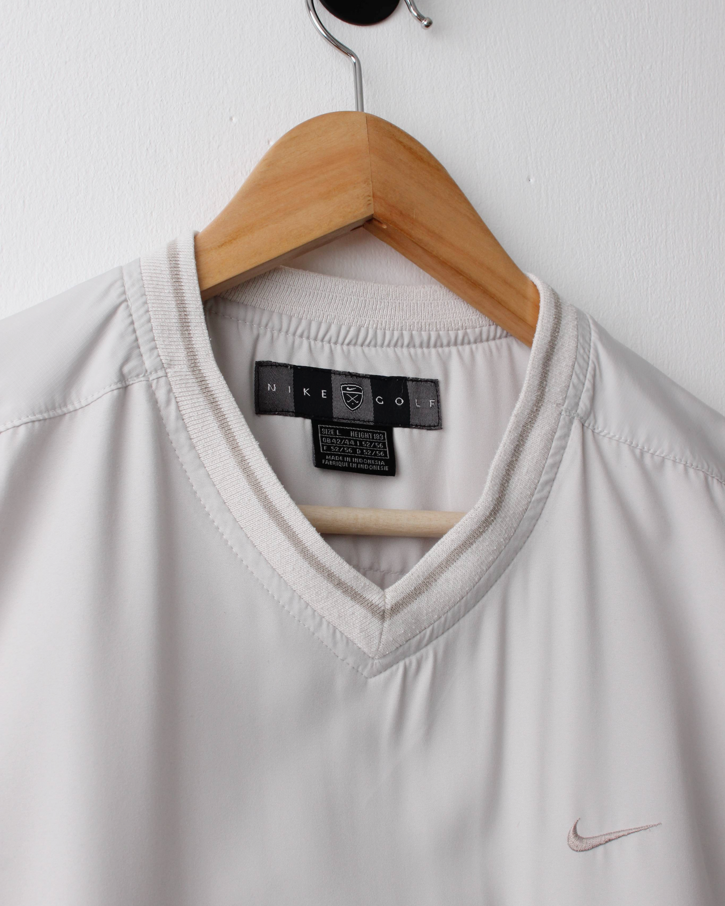 00s Nike Shield Logo White Windbreaker Golf Vest (L)
