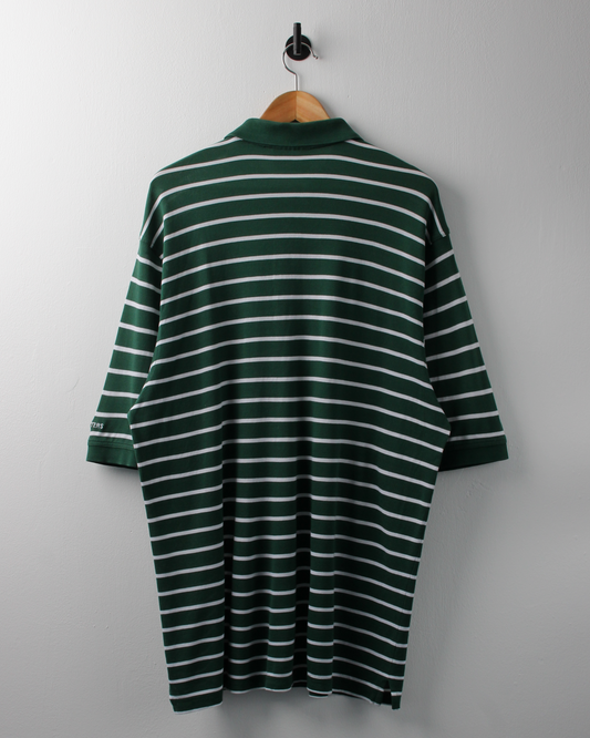 00s Masters Dark Green & White Striped Polo (L)