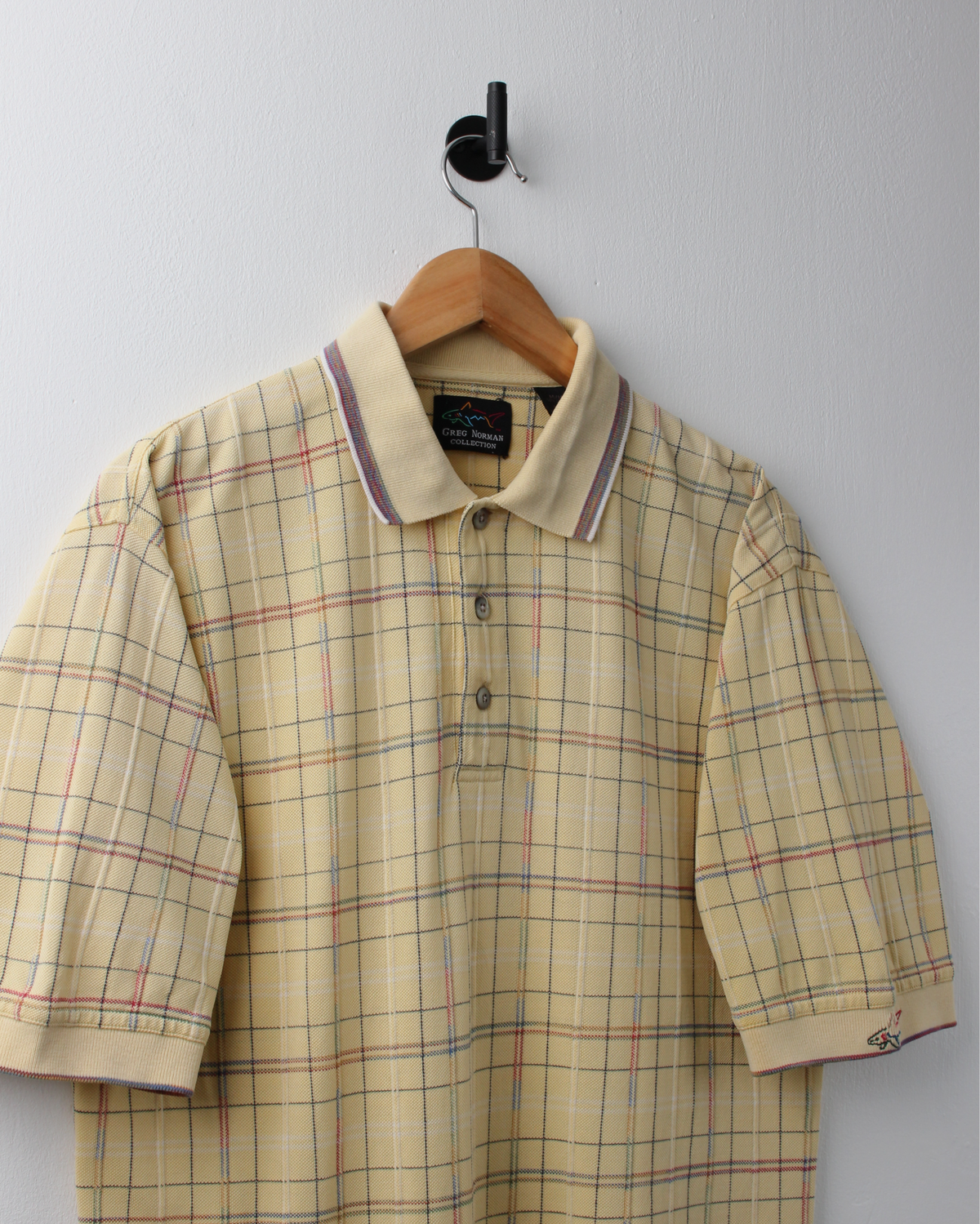 90s Greg Norman Yellow Chequered Polo (L)