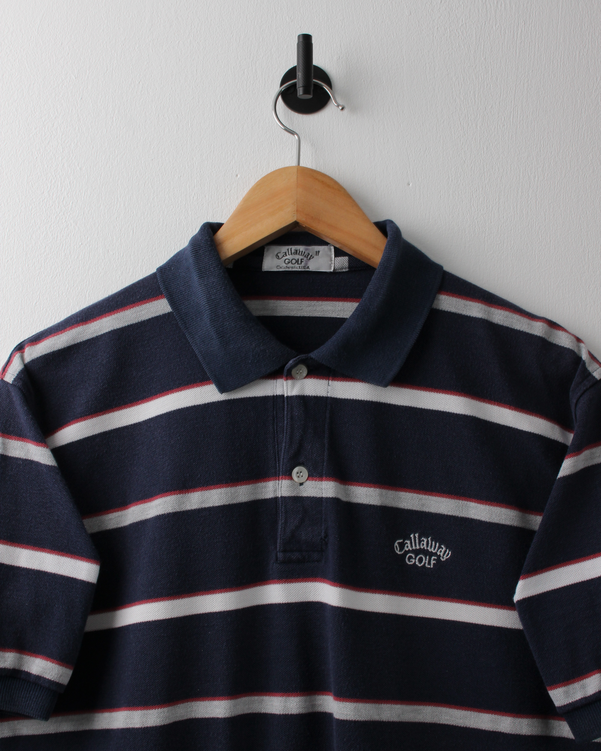 90s Callaway Golf Navy & White Striped Polo (XS)