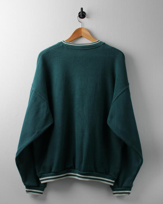 90s Mizuno T-ZOID Green & White Crewneck Sweatshirt (L)