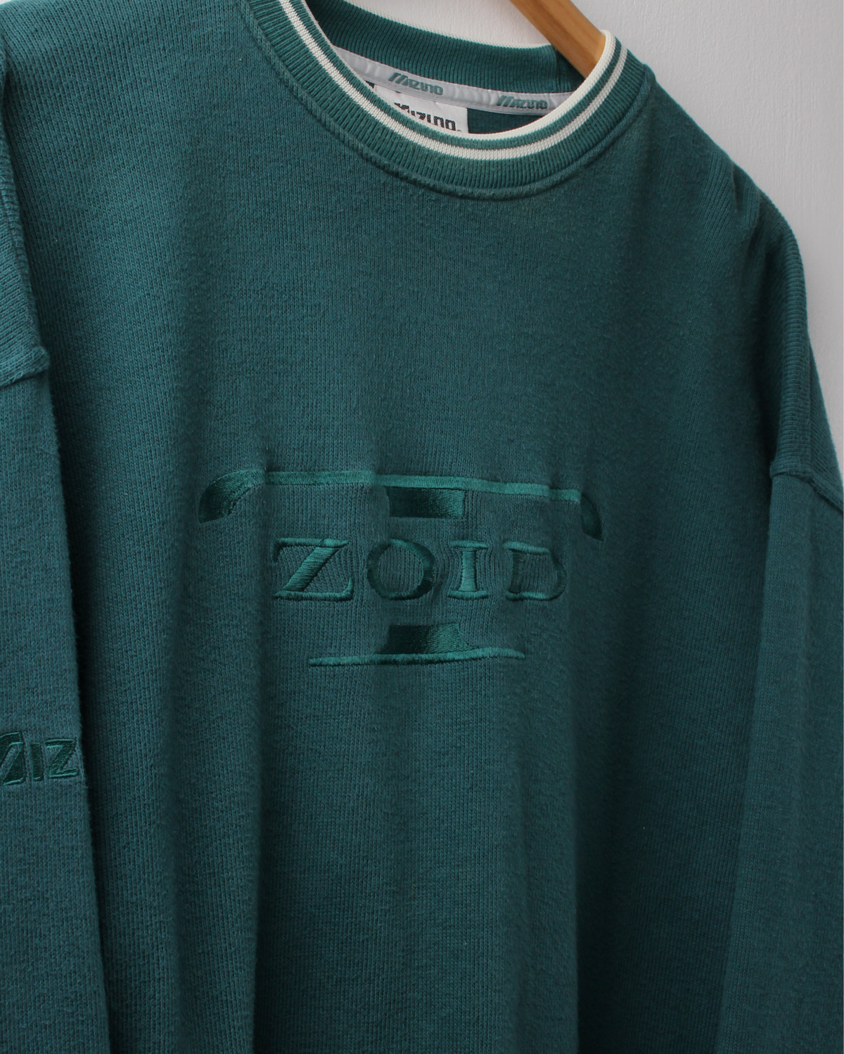 90s Mizuno T-ZOID Green & White Crewneck Sweatshirt (L)