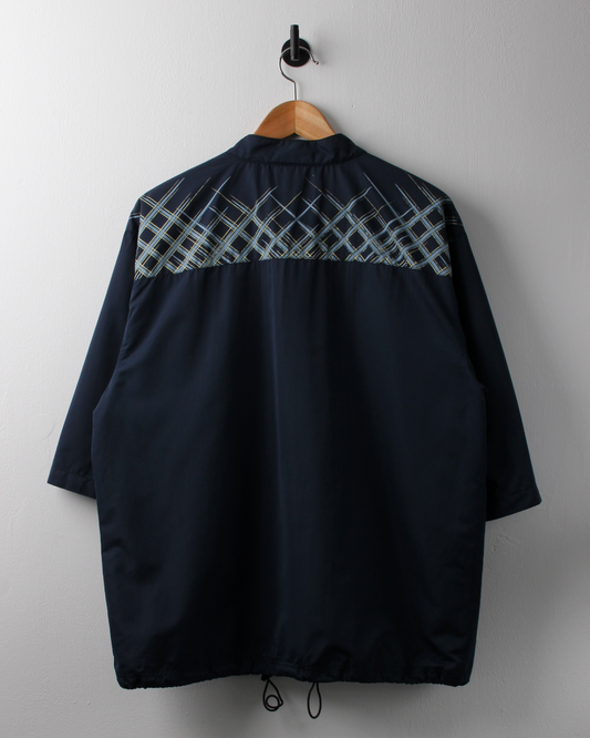 00s Oakley Navy Patterned Short Sleeve Windbreaker (M)
