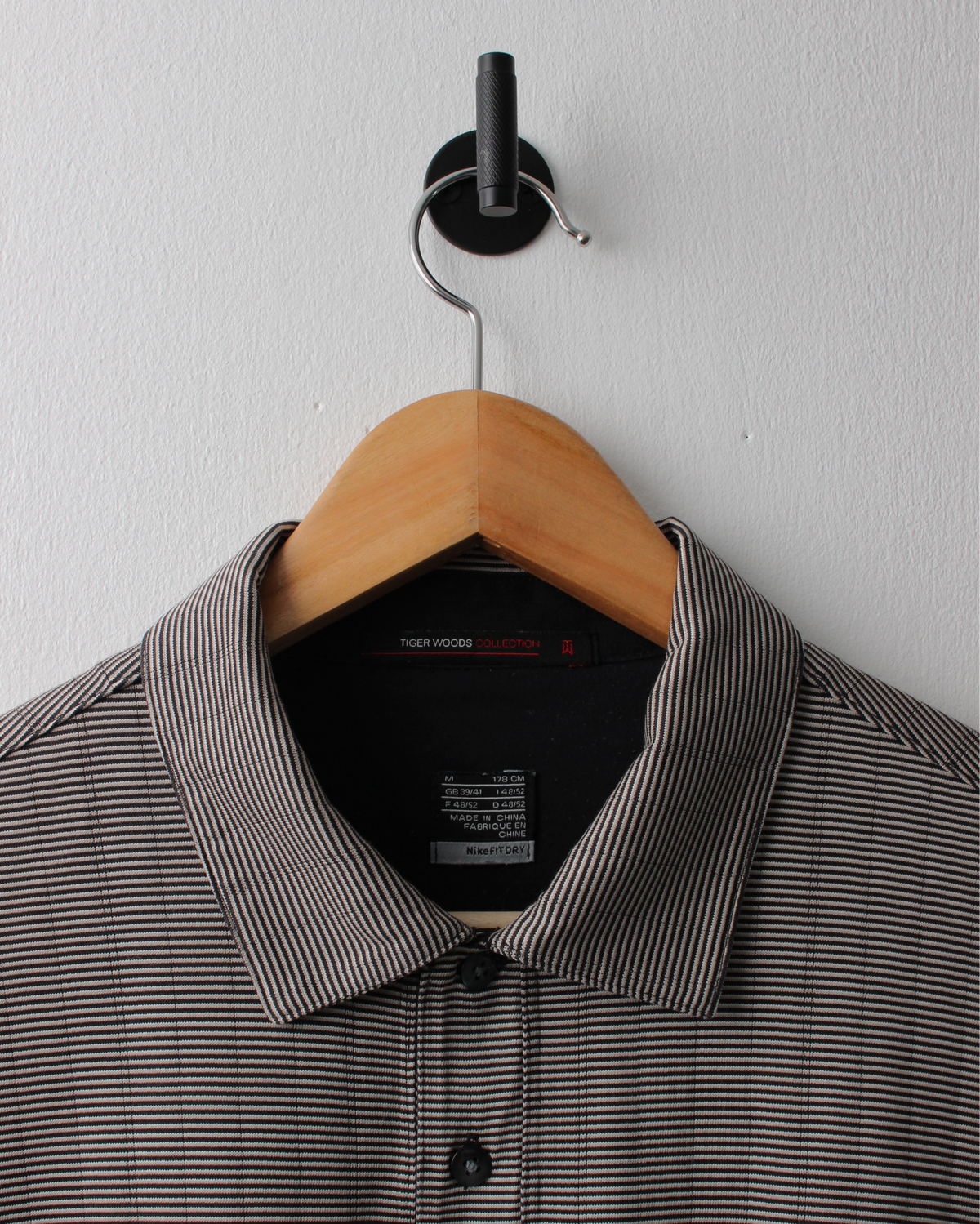 00s Nike Tiger Woods Black Striped Polo (M)
