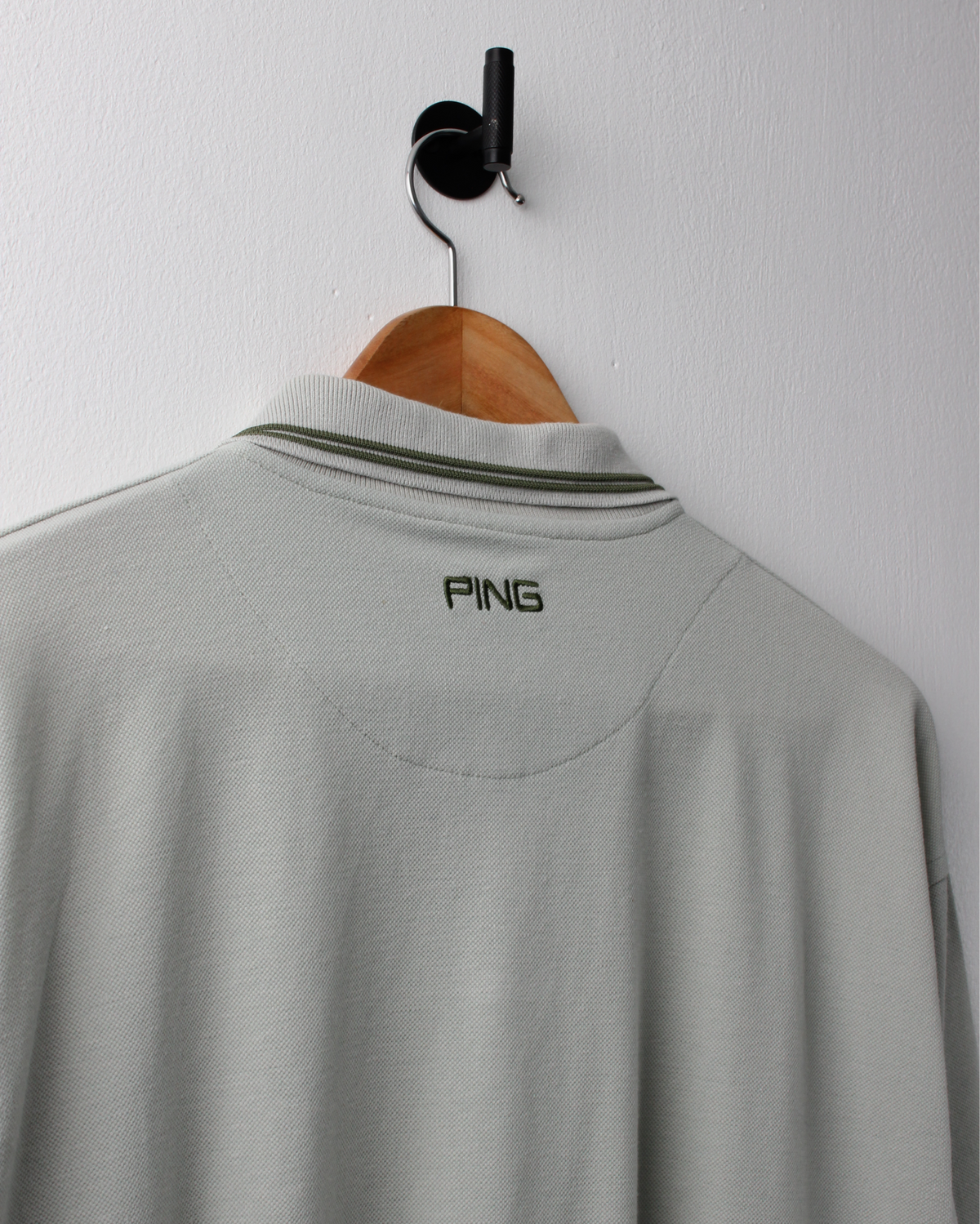 90s Ping ‘Mr Ping’ Logo Light Green Polo (L)