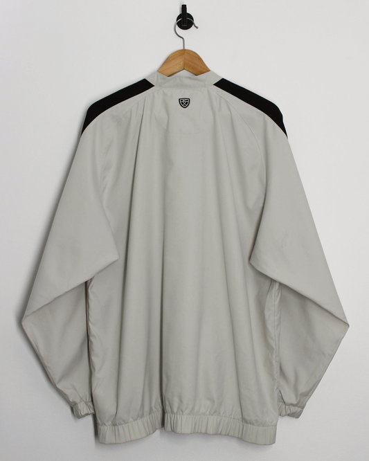 00s Nike Shield Logo Cream/Black Lightweight Windbreaker (L)