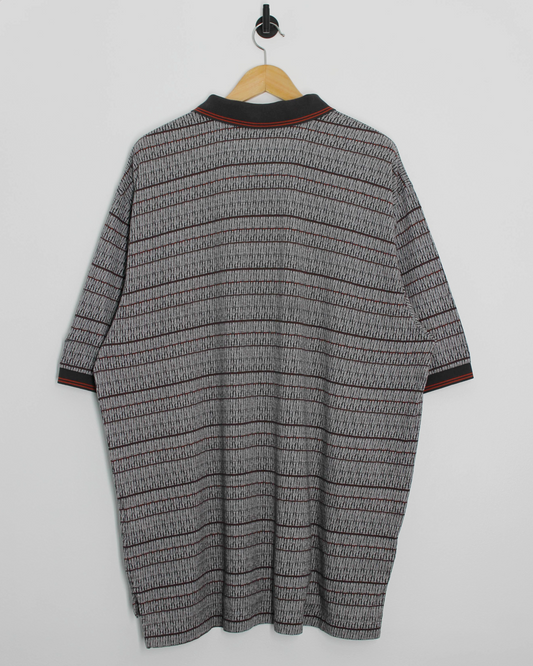 90s Nike Grey/Orange Abstract Polo-Shirt (XL/XXL)