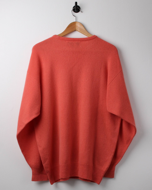 90s Lyle & Scott Faldo Collection Peach Graphic Knit (M)