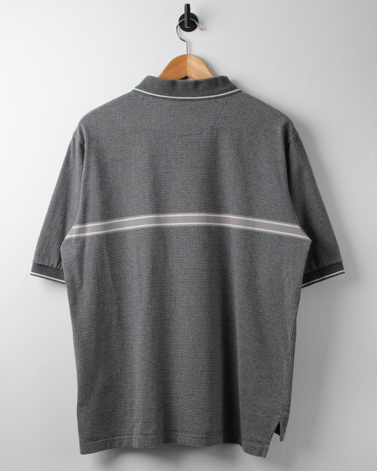 90s Nike Tiger Woods Grey & White Patterned Polo (M)