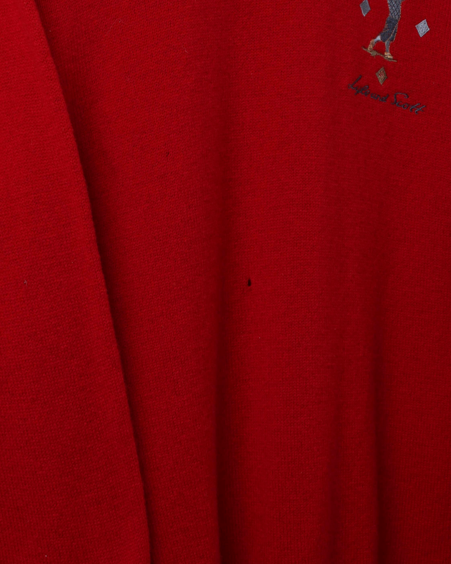 90s Lyle & Scott Red Graphic Knit (S)