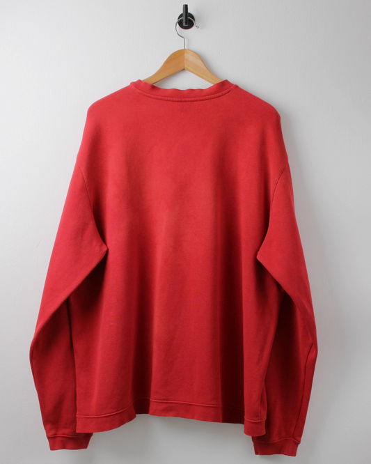 00s Nike Red & Black V-Neck Sweatshirt (XL)