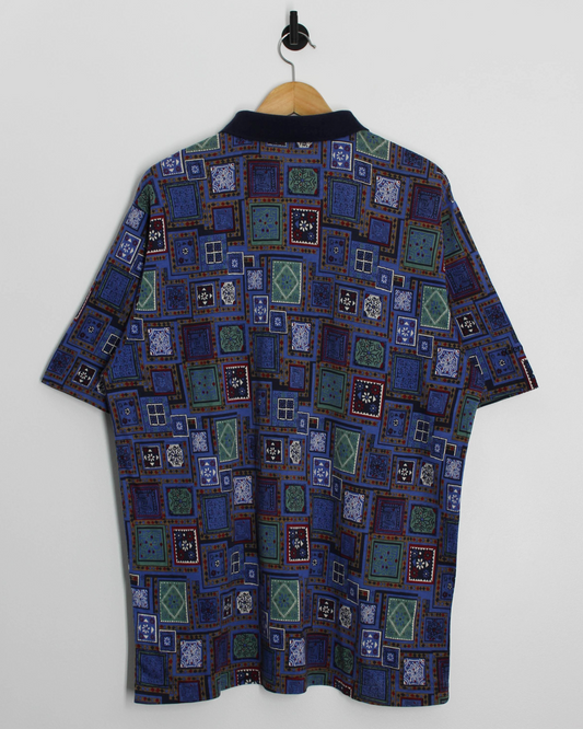 90s Glenmuir Abstract Tile Print Polo-Shirt (XL)