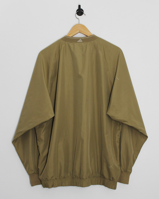 00s Adidas Golf Khaki V-Neck Windbreaker (L)