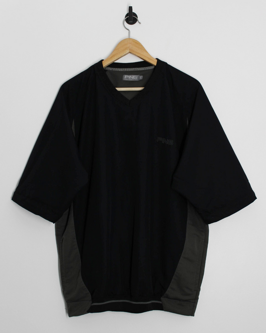 Modern Ping Black Windbreaker with Removable Sleeves (L)