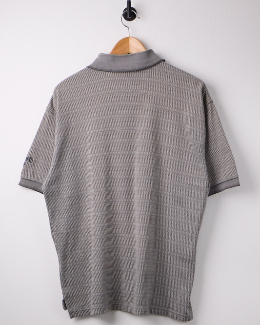 90s Ashworth Grey Patterned Polo (M)