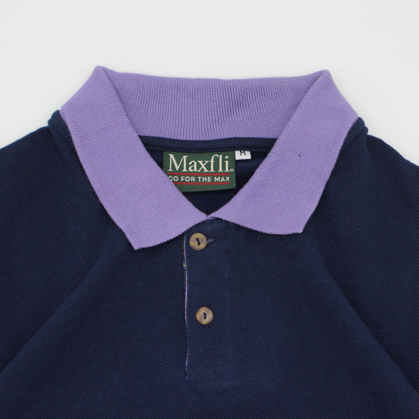 Maxfli Long Sleeve Navy/Purple Polo-Shirt (M)