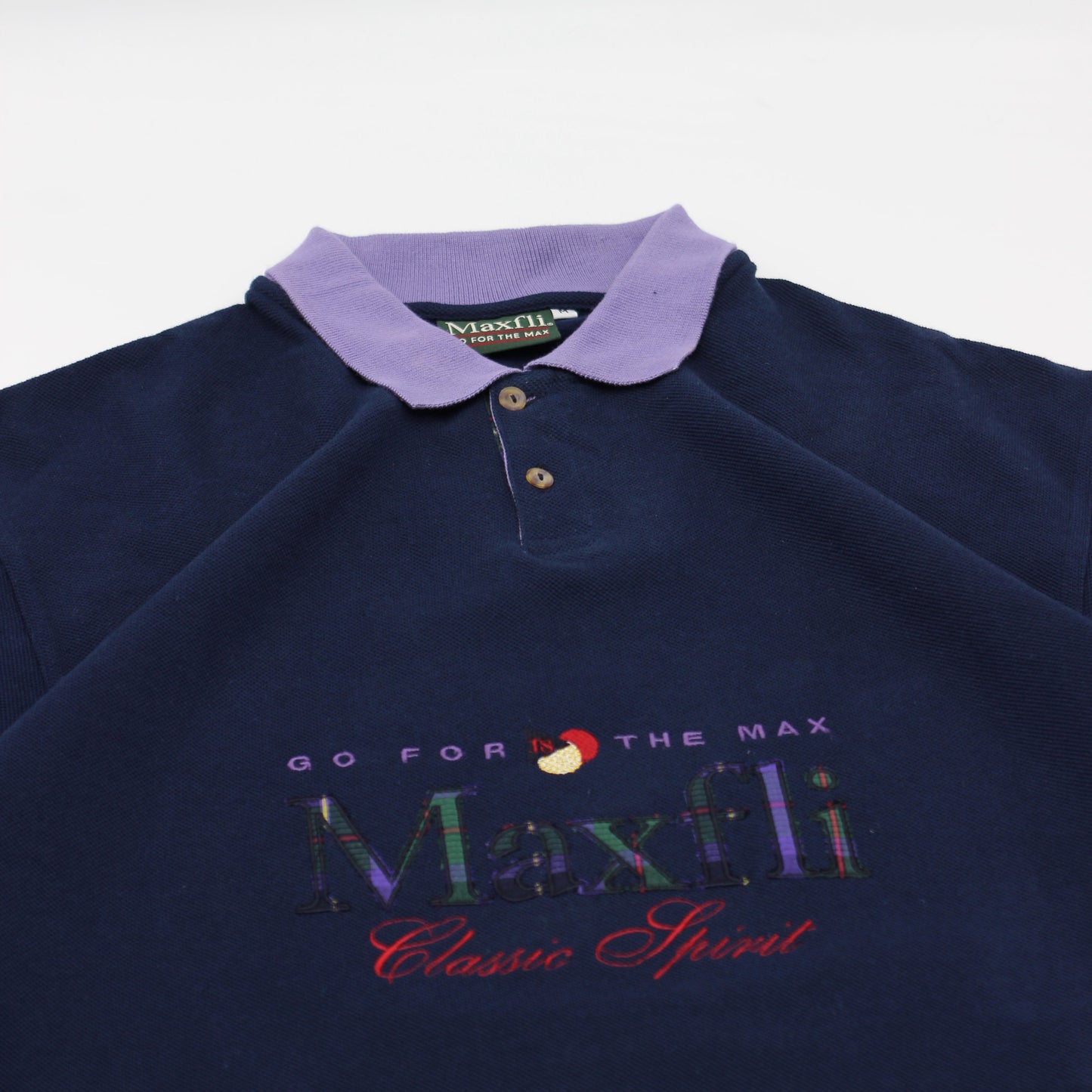 Maxfli Long Sleeve Navy/Purple Polo-Shirt (M)