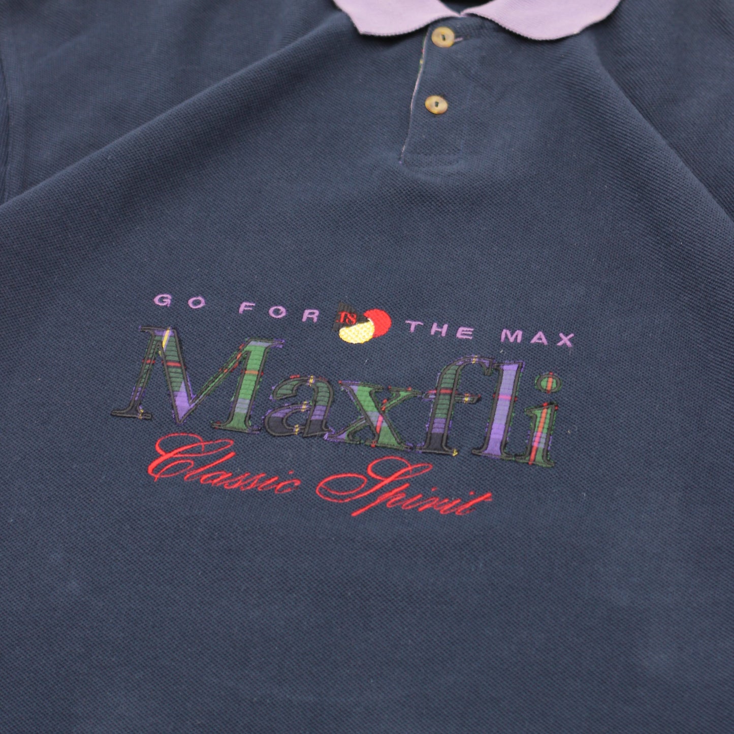 Maxfli Long Sleeve Navy/Purple Polo-Shirt (M)