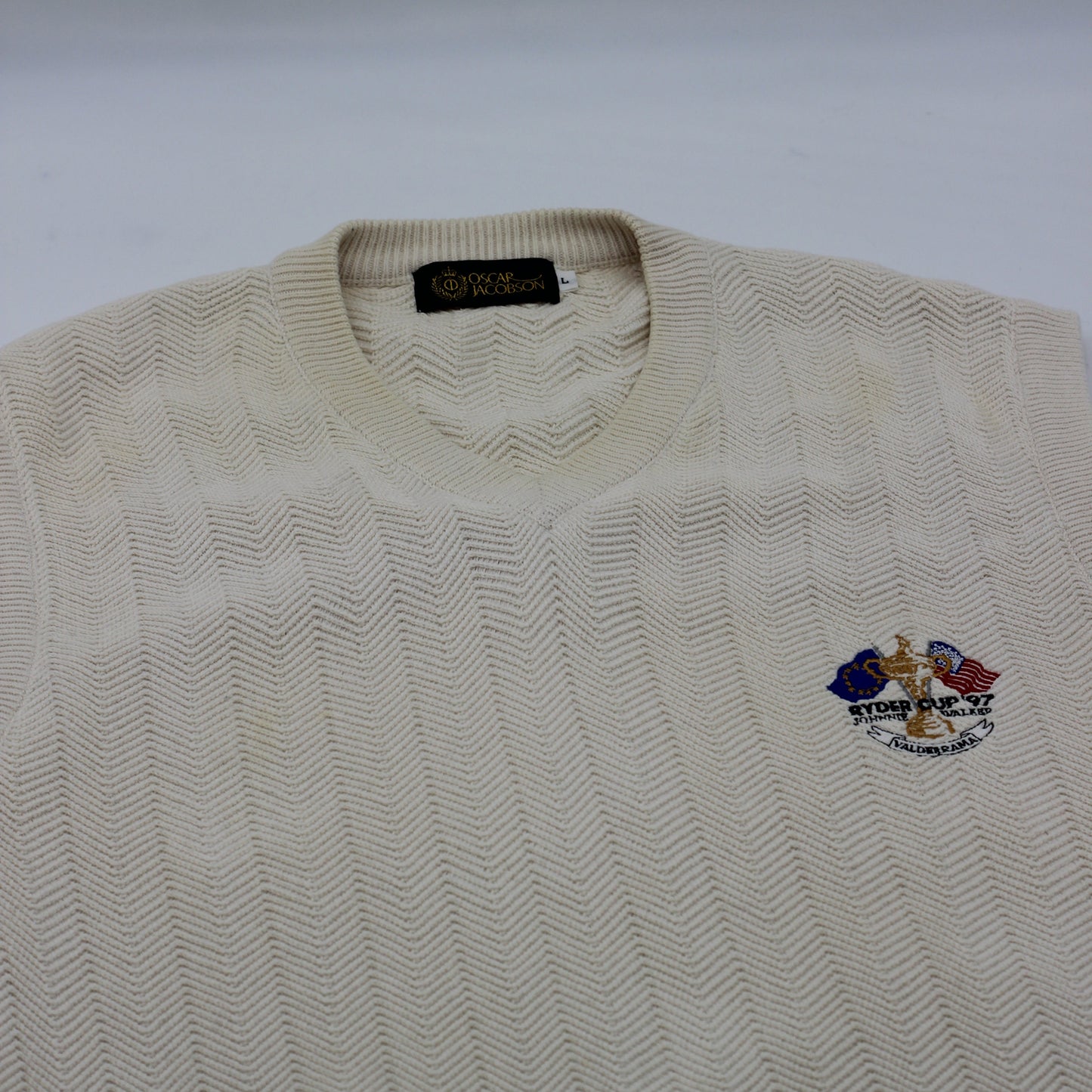 Oscar Jacobson 1997 Ryder Cup Beige Golf Vest (L)