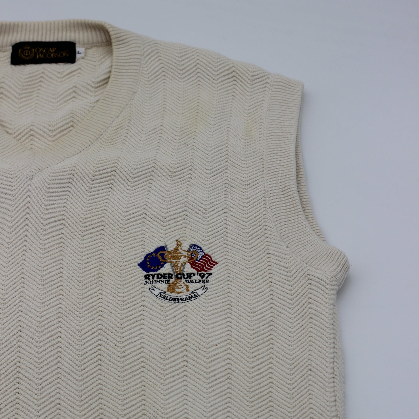 Oscar Jacobson 1997 Ryder Cup Beige Golf Vest (L)