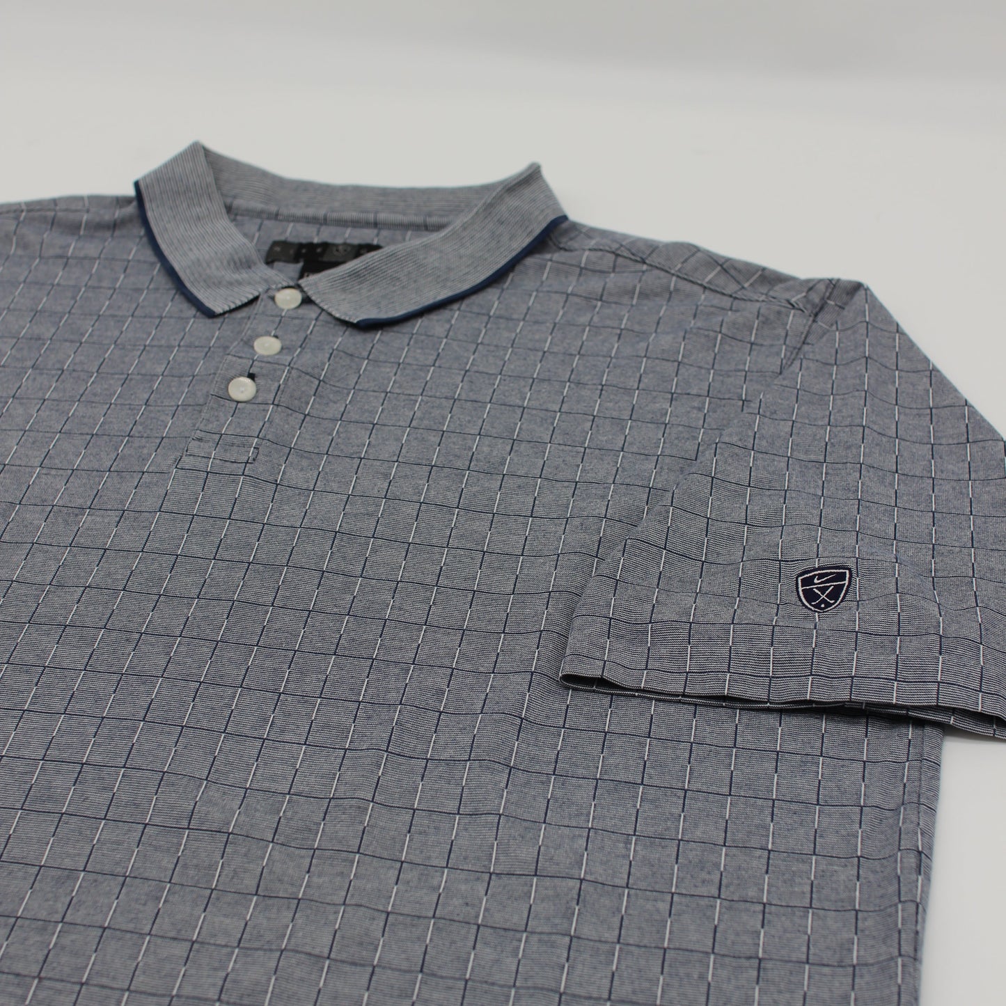 Nike Grey Patterned Polo-Shirt (XL)