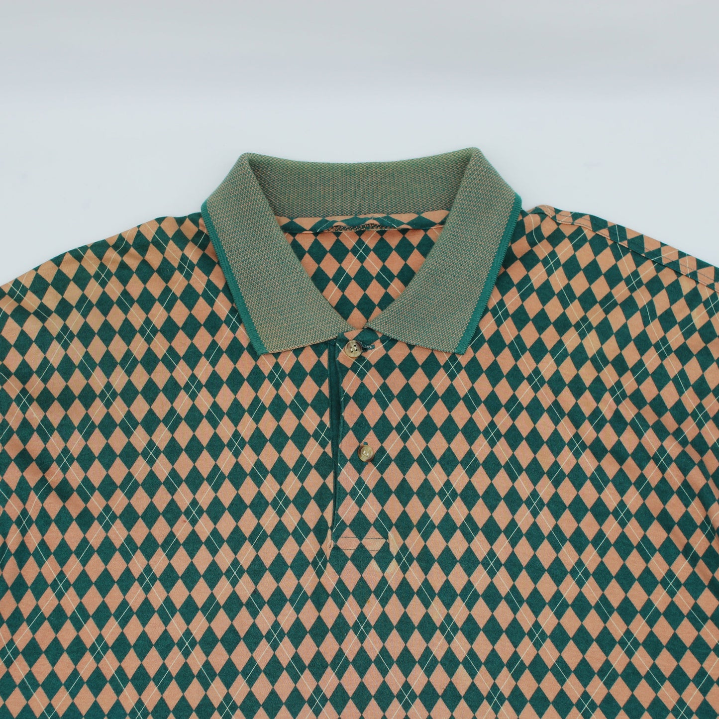 Slazenger Green/Orange Abstract Polo-Shirt (L)