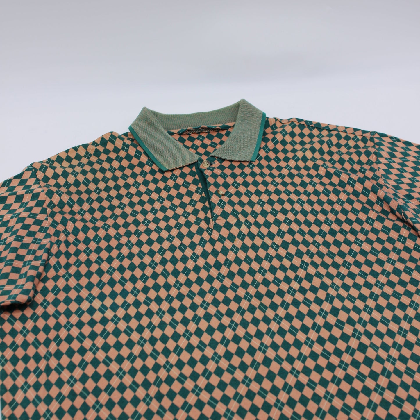 Slazenger Green/Orange Abstract Polo-Shirt (L)