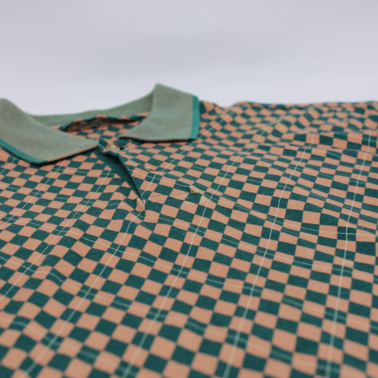 Slazenger Green/Orange Abstract Polo-Shirt (L)
