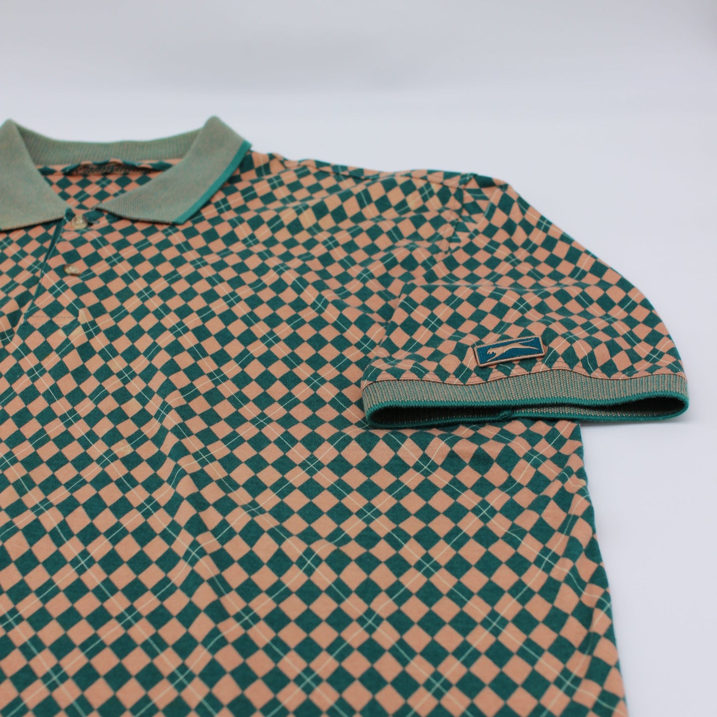 Slazenger Green/Orange Abstract Polo-Shirt (L)