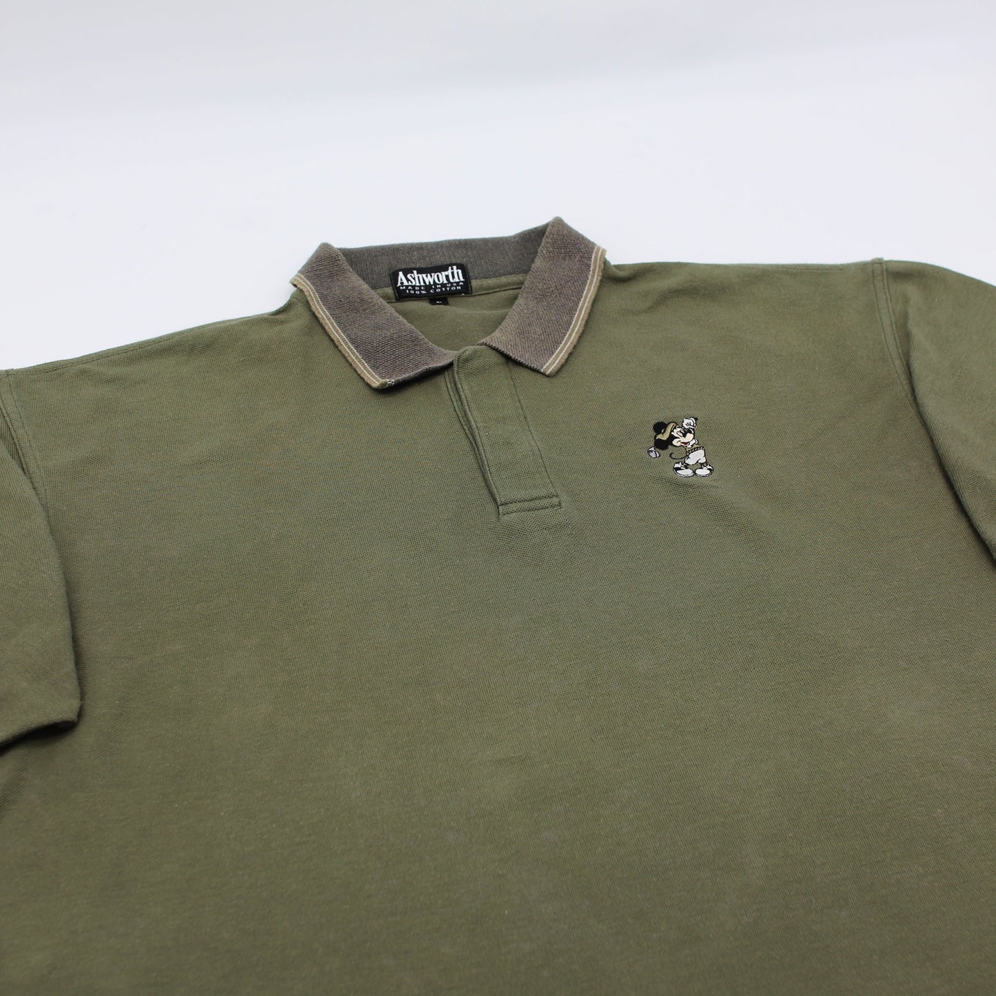 Ashworth x Disney Green/Grey Polo-Shirt (L)