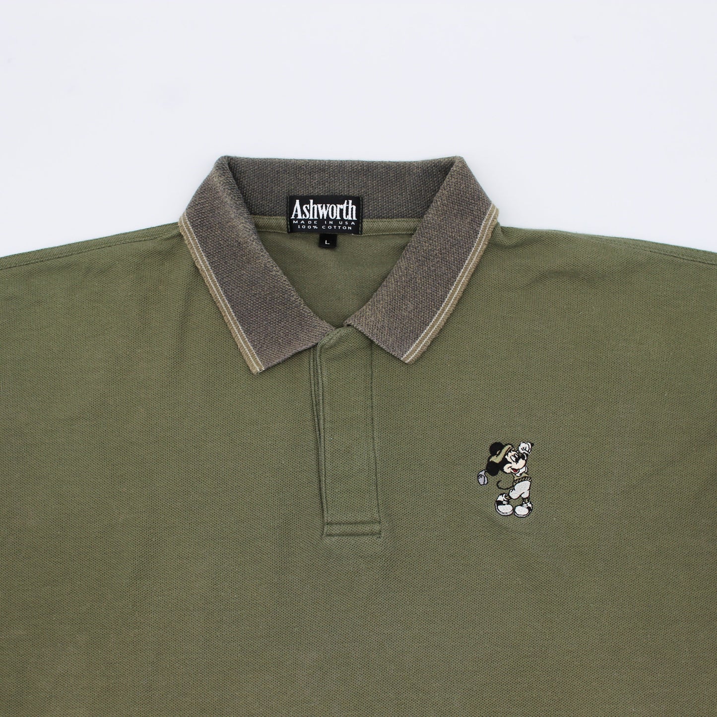 Ashworth x Disney Green/Grey Polo-Shirt (L)