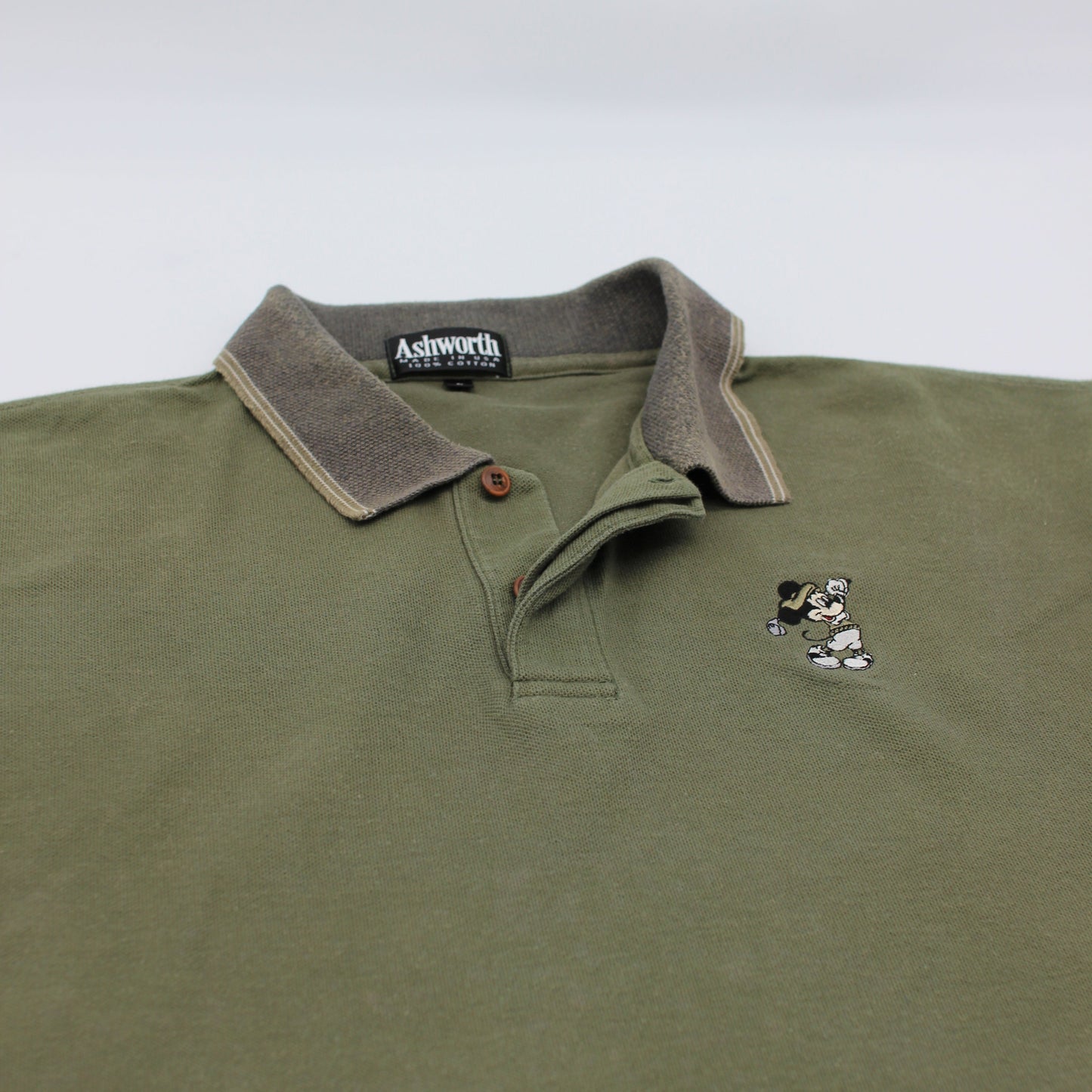 Ashworth x Disney Green/Grey Polo-Shirt (L)