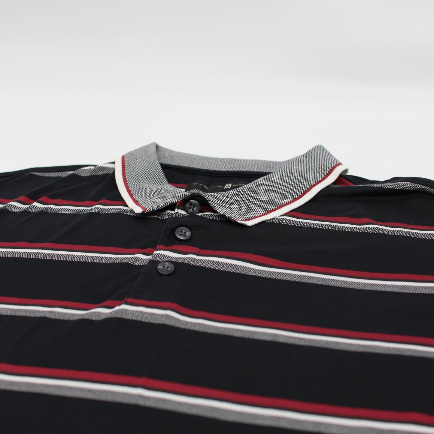 Nike Tiger Woods Red/Black/White Striped Polo-Shirt (L)