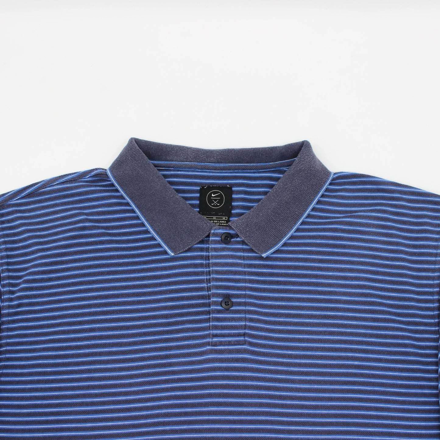Nike Blue/Black Striped Polo-Shirt (M)