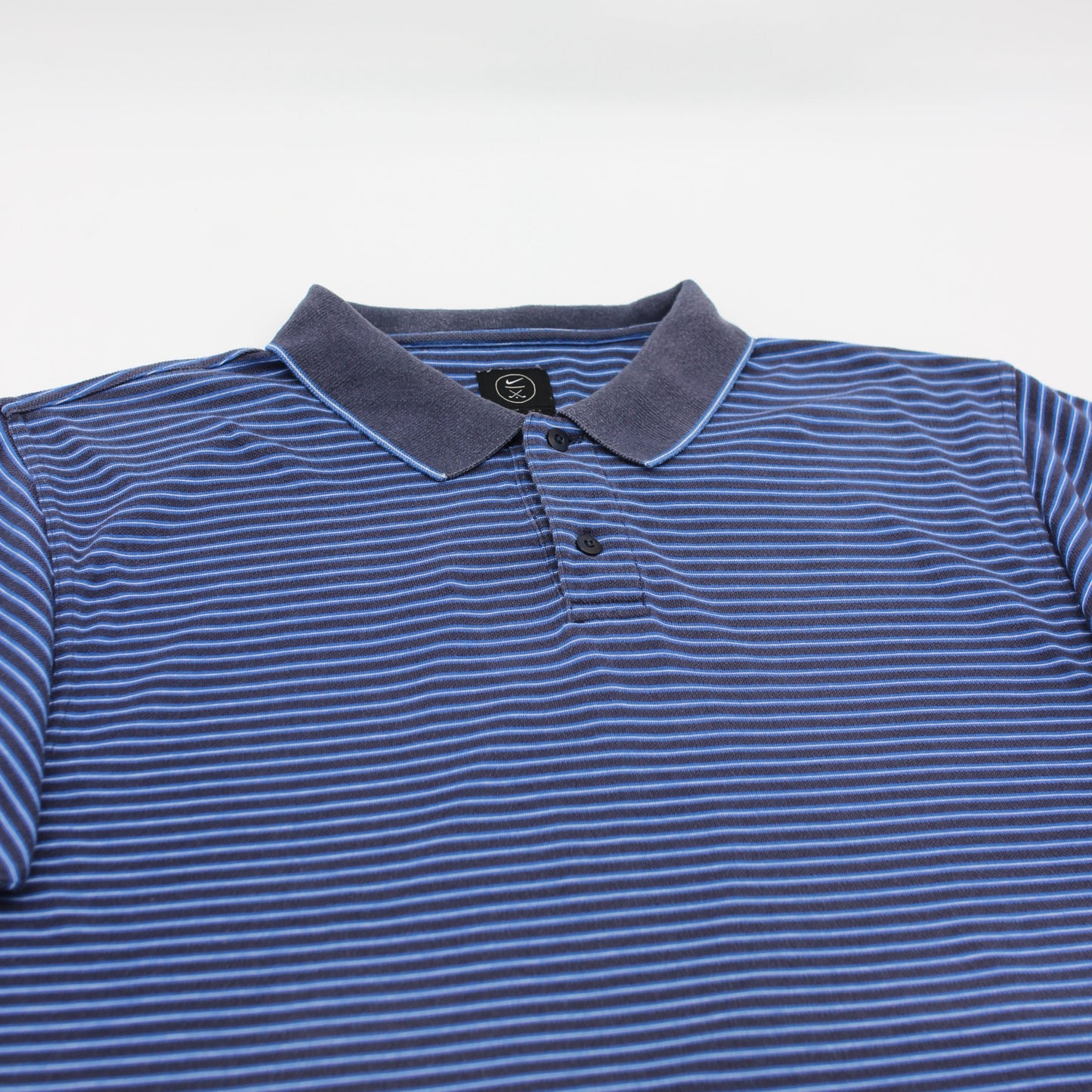 Nike Blue/Black Striped Polo-Shirt (M)