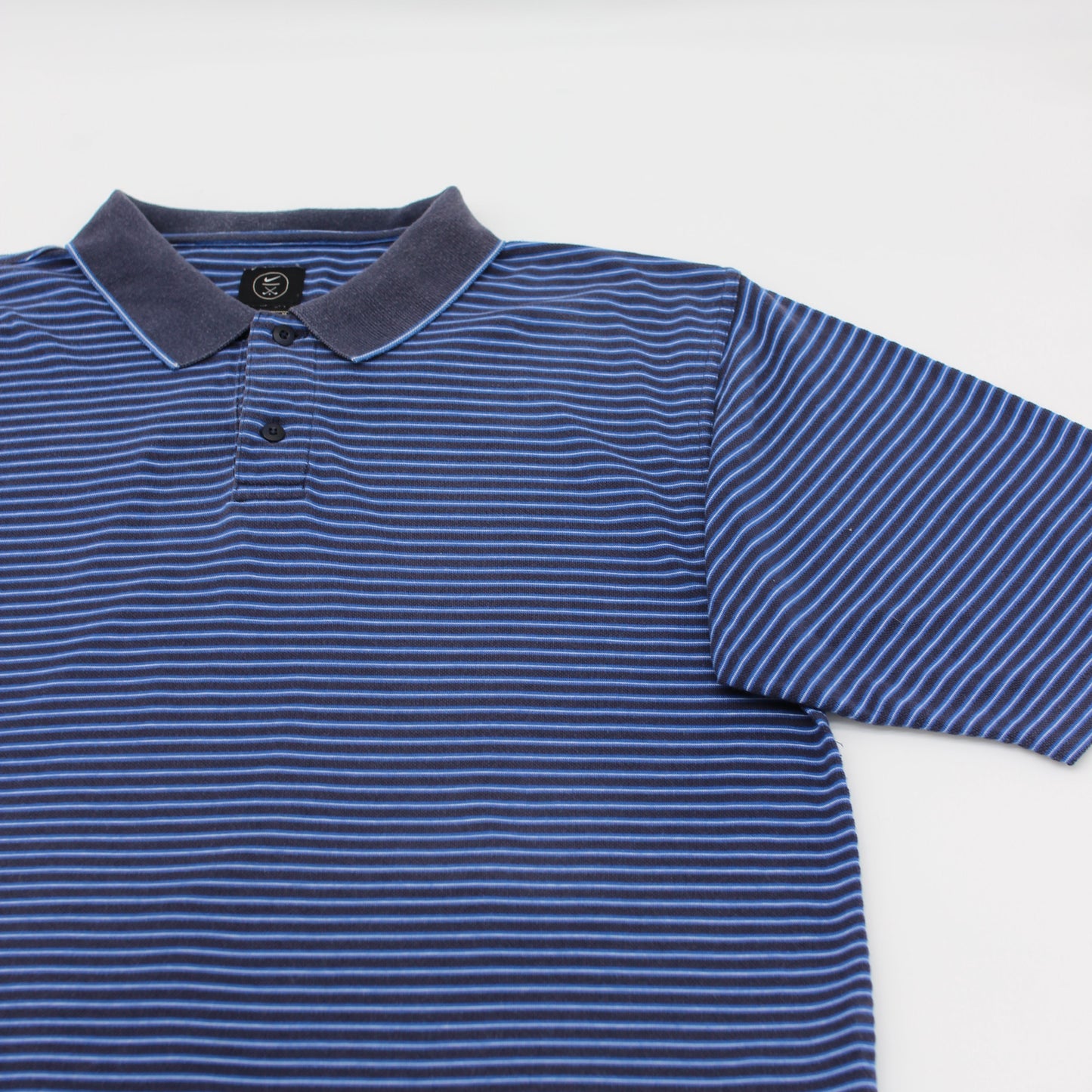 Nike Blue/Black Striped Polo-Shirt (M)