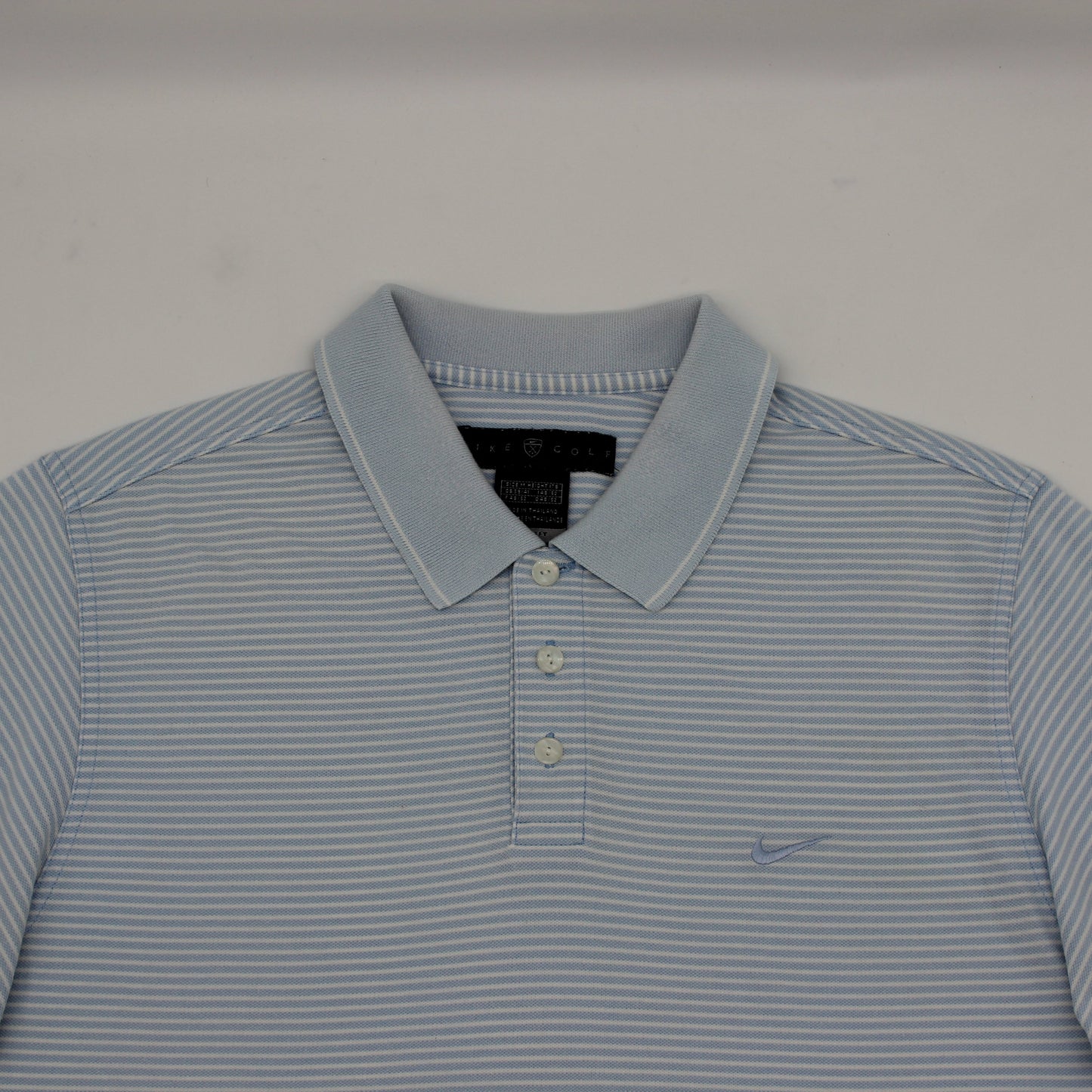 Nike Golf Light Blue/White Striped Polo-Shirt (M)