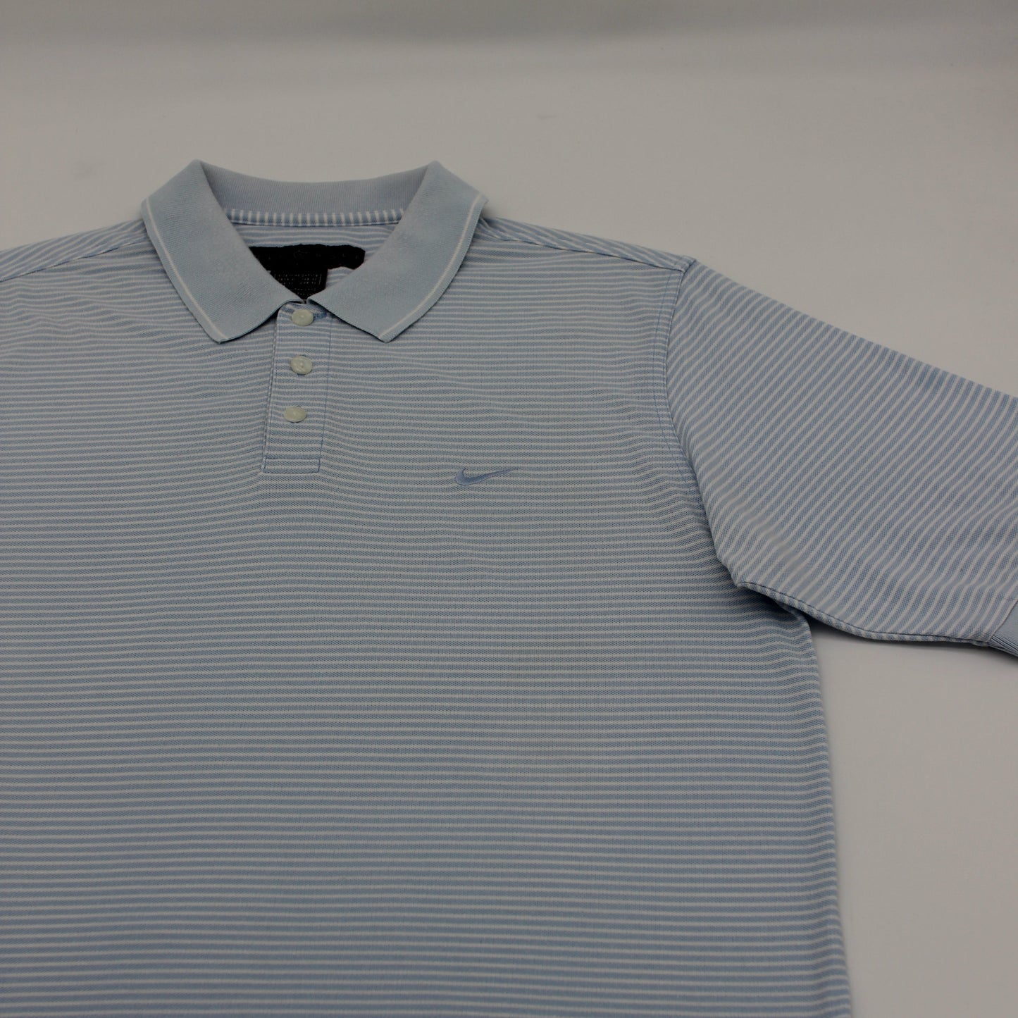 Nike Golf Light Blue/White Striped Polo-Shirt (M)