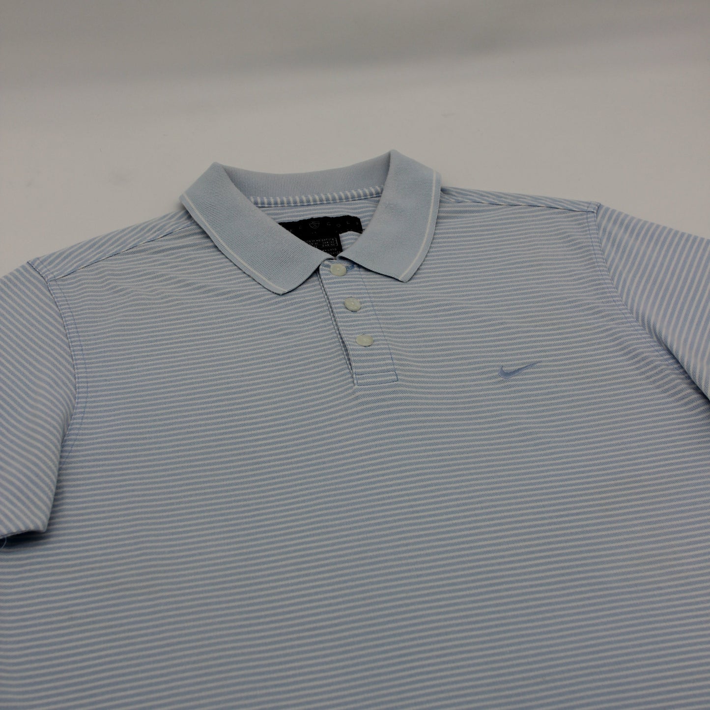 Nike Golf Light Blue/White Striped Polo-Shirt (M)