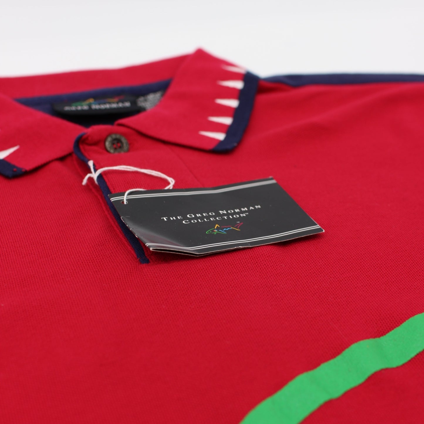 Greg Norman Red Shark Graphic Polo-Shirt with Tags (L)