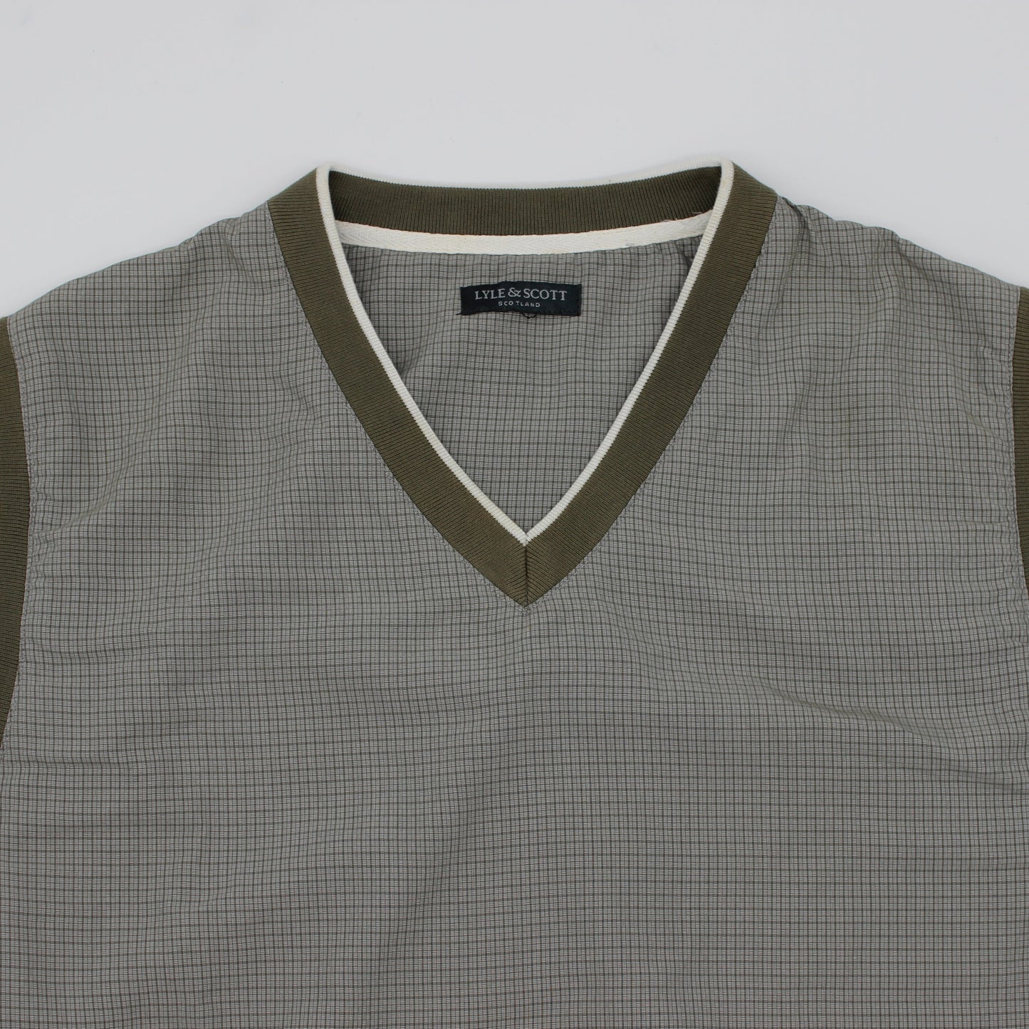 Lyle & Scott Khaki Chequered Golf Vest (XL)