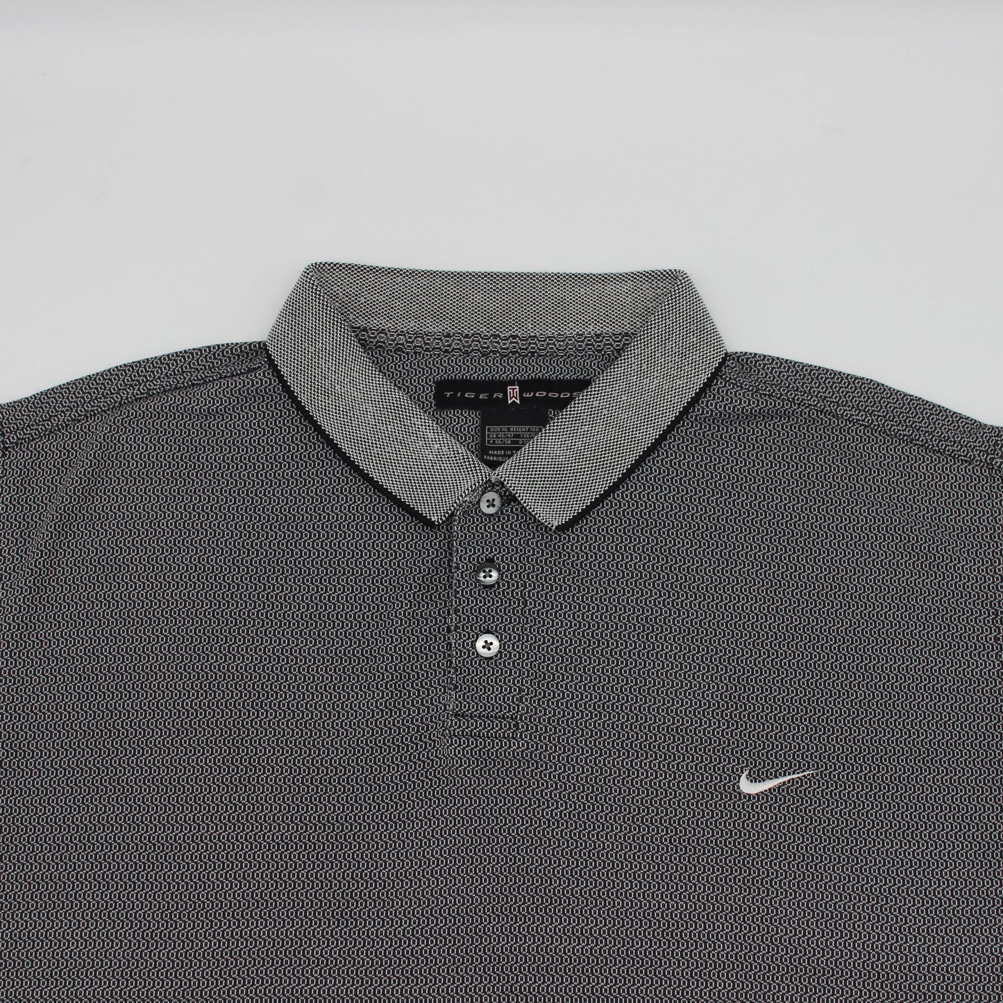 Nike Tiger Woods Black/Grey Patterned Polo-Shirt (XL)