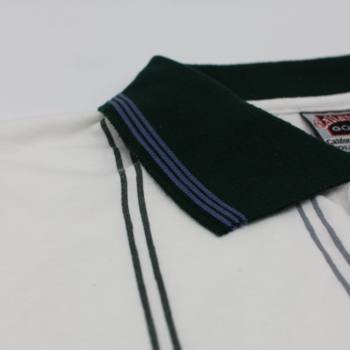 Callaway White/Green Striped Polo-Shirt (M)