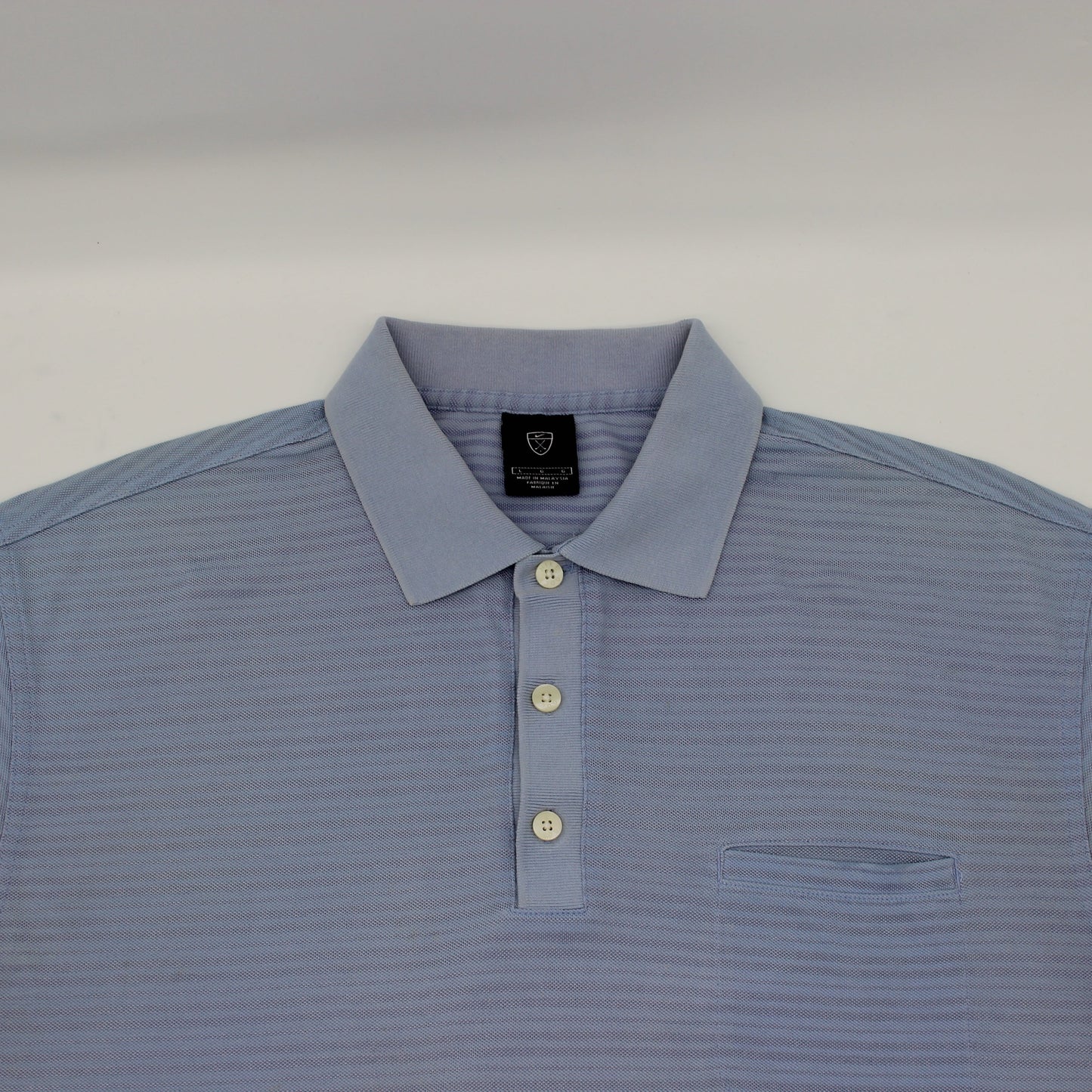 Nike Light Blue Striped Polo-Shirt (L)