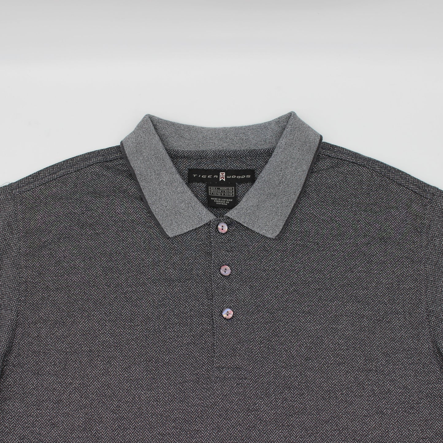 Nike Tiger Woods Grey Patterned Polo-Shirt (L)
