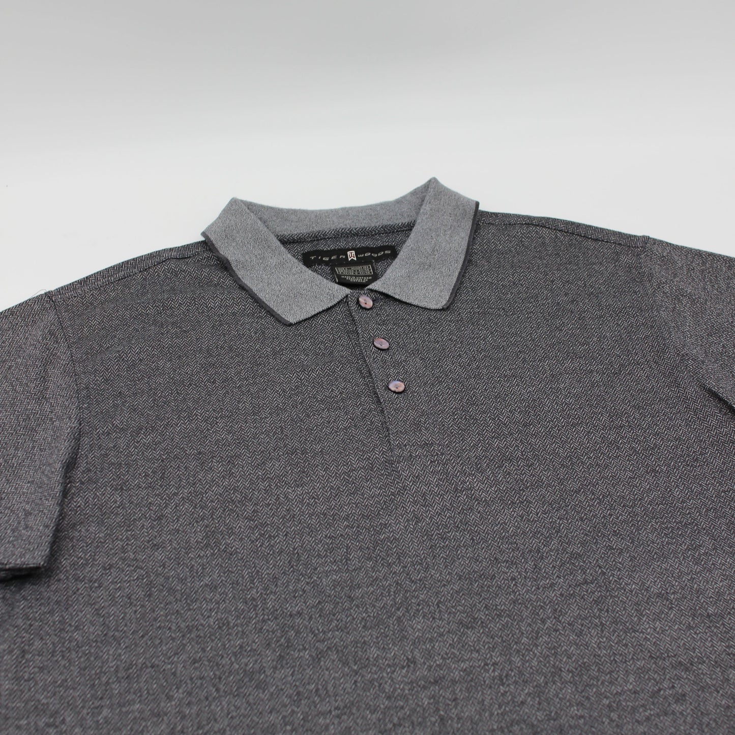 Nike Tiger Woods Grey Patterned Polo-Shirt (L)