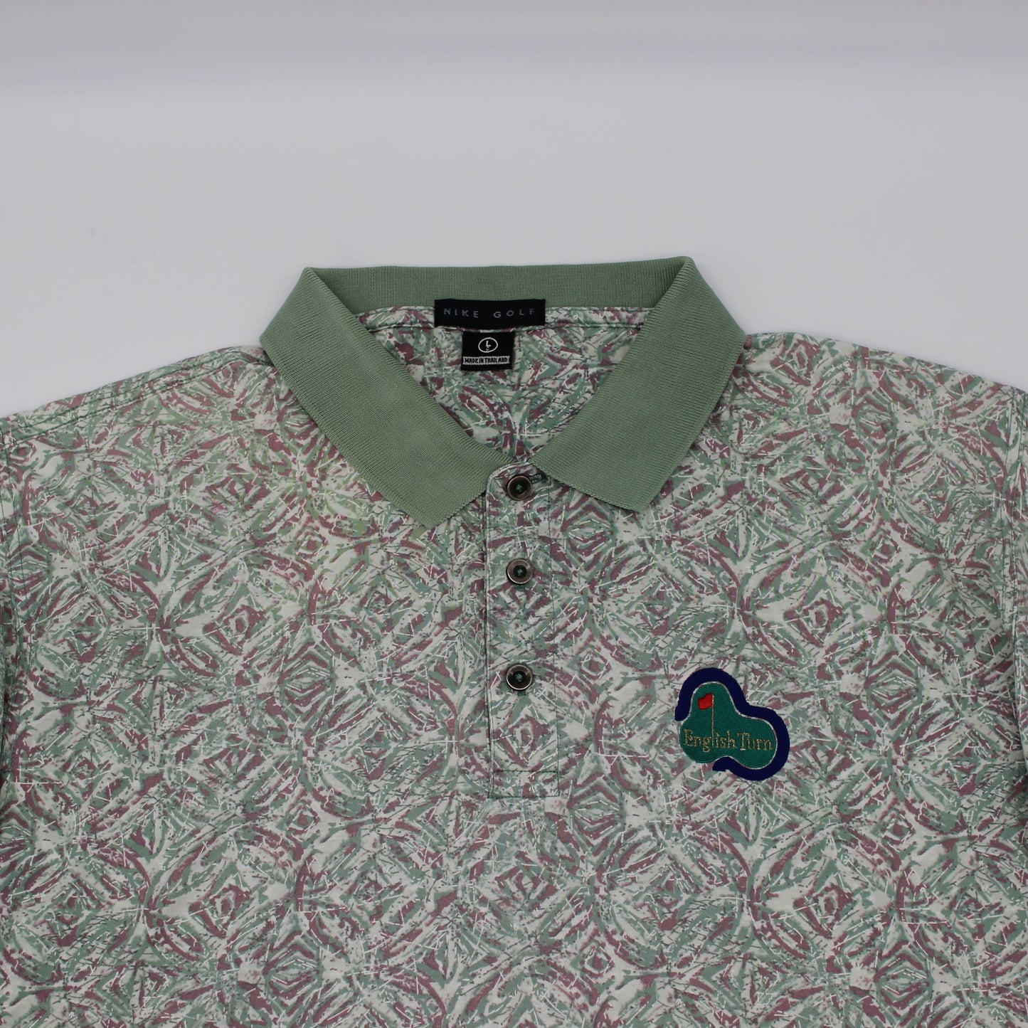 Nike Abstract Green/White Camo ‘English Turn’ Polo-Shirt (L)