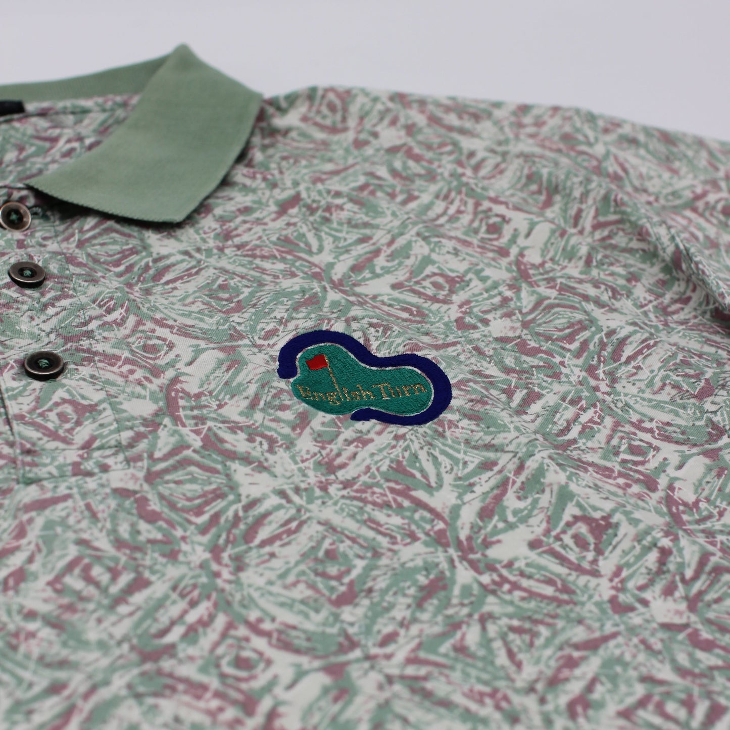 Nike Abstract Green/White Camo ‘English Turn’ Polo-Shirt (L)