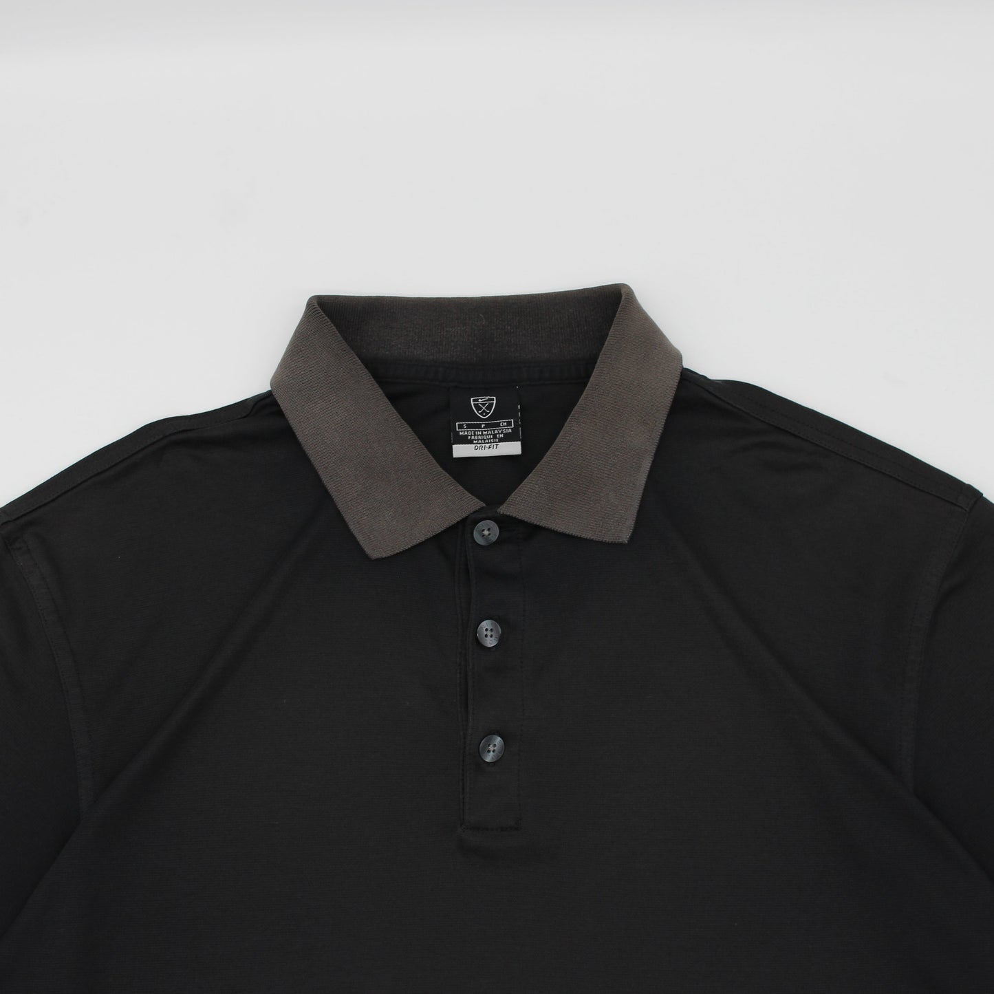 Nike Long Sleeve Black/Grey Polo (S)