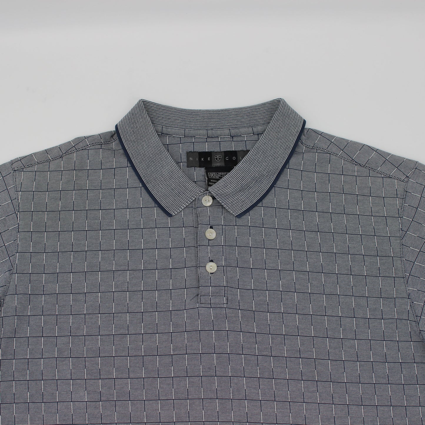 Nike Grey Chequered Polo-Shirt (L)